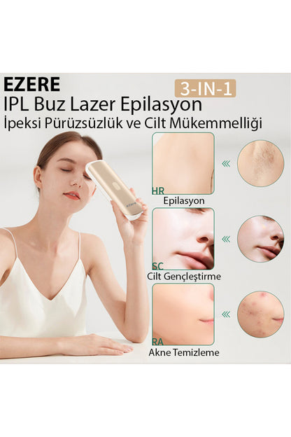 Purlazer IPL Lazer Epilasyon Cihazı – Acısız Kullanım & Buz Soğutma Teknolojisi